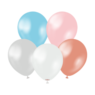 5 Metallic Latex Balloons