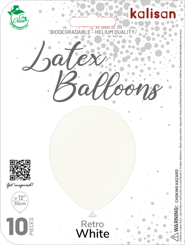 12" Retro White - 10CT (5 packs of 10ct)